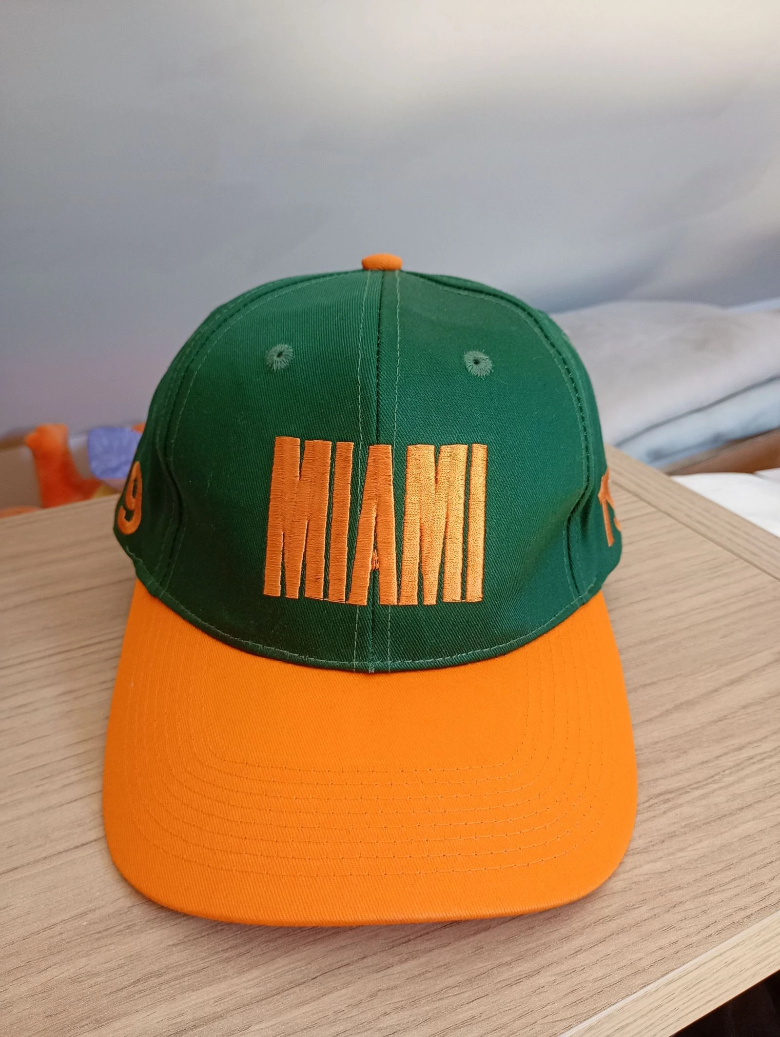 Casquette vintage années 90 snapback Miami verte et orange réglable  – photo 6